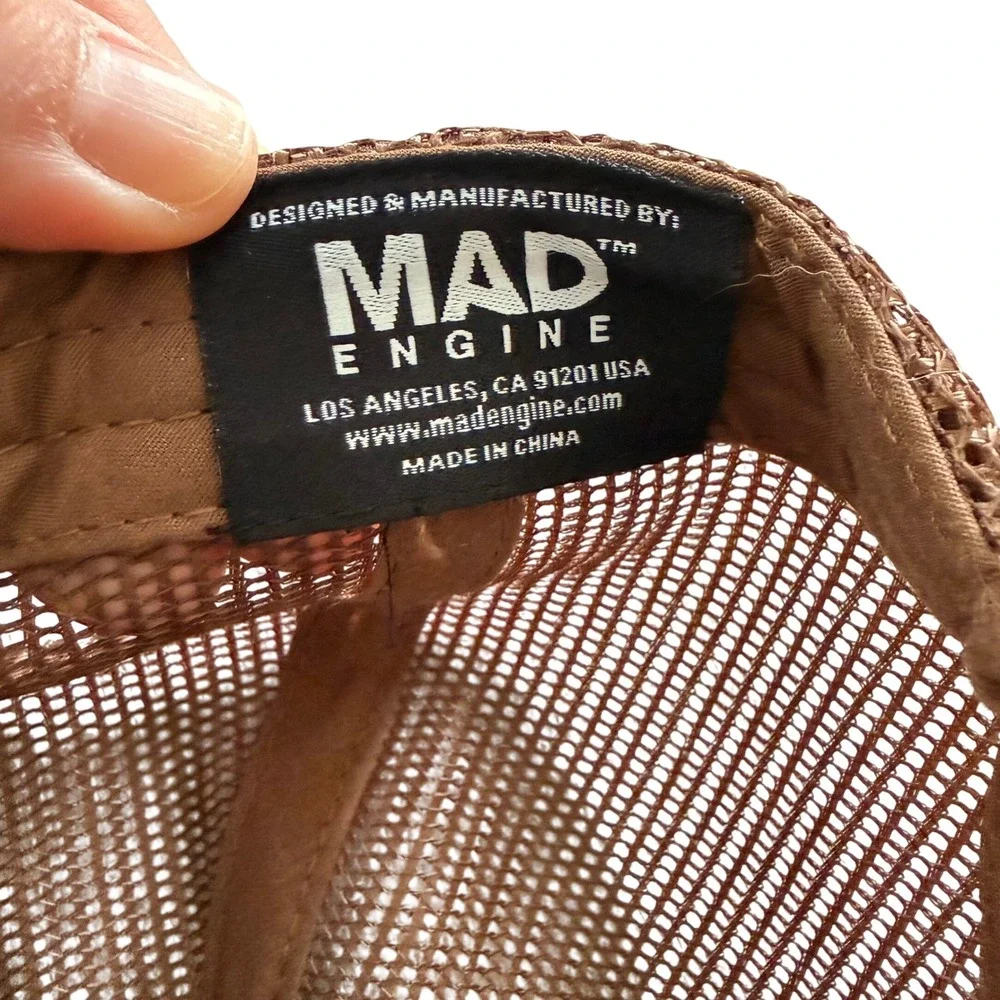 Mad Engine Espresso‎ Martini Trucker Hat Brown Mesh Snapback Baseball Cap